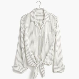 Madewell Tie-Front Shirt in Darcy Stripe